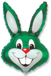 Flexmetal Fólia léggömb, nyuszi fej, zöld, 100 cm