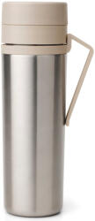 Brabantia Make & Take Insulated Flask duplafalú termosz kulacs fogantyúval, 6/12 óra hőtartás, 0, 5L, rozsdamentes acél, világos bézs