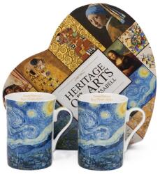 Queen Isabell Van Gogh Csillagos éj porcelán bögre szett 300 ml - szív díszdobozos (IMO-PP-W25VG791B-24769)
