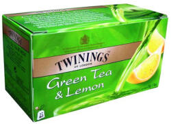 TWININGS Zöldtea, 25x1, 6 g, TWININGS "Green Tea & Lemon (KHK283)