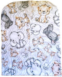  Bézs - Szafarikölyök mintás ovis vállfára húzható zsák - 40 x 50 cm