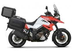 Shad Set complet de cutii de aluminiu SHAD TERRA NEGRU, 37L cutie centrala si 36L 36L cutii laterale, incluzand kit montaj si placa SHAD SUZUKI DL 1000 V-Strom DL 1050 V-Strom (261812)