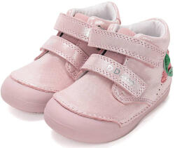 D.D.Step Ezüstösen csillogó, virágmintás valódi bőr D. D. Step gyerekcipő