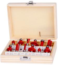Strend Pro Set freze pentru freza superioara Strend Pro, 12 piese, pentru lemn, coada 8 mm (228568)
