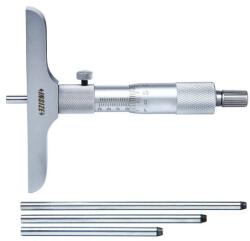 INSIZE Micrometru mecanic de adancime INSIZE 0-100mm, rezolutie 0, 01mm, talpa 101, 5mm, tija plata (3240-100)