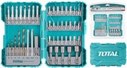 TOTAL Set 45 biti pentru surubelnita TOTAL cu burghie HSS si adaptor (TACSDL24501) Surubelnita