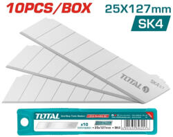 TOTAL Set 10 lame pentru cutter Total 25x127 mm din otel SK4, pentru taieri precise (THT5192501)