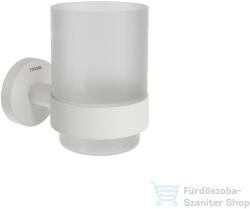 Ravak Kona 210 pohártartó üvegpohárral, matt fehér X07P1322 (X07P1322)