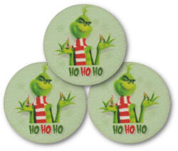  Nyomtatott fa tábla - Grincs "HO HO HO" 3db/cs - csinaldmagadshop