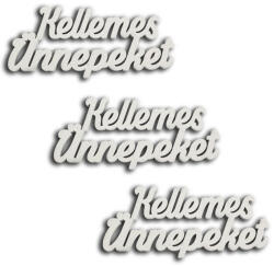  Kellemes Ünnepeket felirat fehér15cm 3db/csomag - csinaldmagadshop