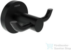 RAVAK Kona KN 100 dupla akasztó, matt fekete X07P1300 (X07P1300)