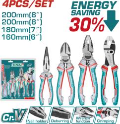 TOTAL Set 4 clesti TOTAL Cr-V cu parghie înalta, manere TPR (6/7/8 inch) (THT2K0488) Cleste
