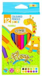 S-COOL Set 12 creioane colorate, flexibile, grosime mina 4 mm, forma hexagonala (JOC28200)