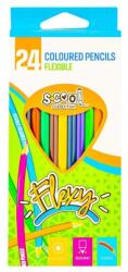 S-COOL Set 24 creioane flexibile, colorate, forma hexagonala, mina 3 mm (JOC28199)