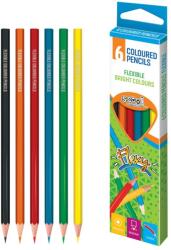 S-COOL Set 6 creioane colorate, flexibile, forma hexagonala si ergonomic, diferite culori (JOC28197)