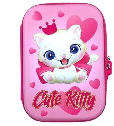S-Cool Penar scoala, imprimeu 3D Cute Kitty, inchidere cu fermoar, roz (JOC36045) Penar