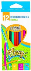 S-COOL Creioane colorate, culori vibrante, mina rezistenta, flexibile, 12 culori (JOC28198)
