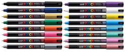 uni Marker varf subtire 0.7 mm, vopsea solubila, culori opace Argintiu (M481)