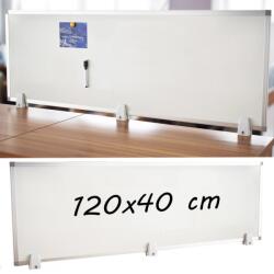 Procart Tabla magnetica alba 40x120 cm, 2 fete, rama de aluminiu, prindere desktop pe birou (DSKPT40120)