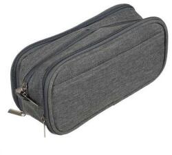 Maaleo Penar extensibil cu 3 compartimente, inchidere cu fermoar, poliester, 11x8.5x24 cm, gri (FSI17812) Penar