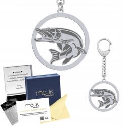 Mejk Jewellery Ezüst kulcstartó csuka 925 Ékszer Ajándék Nő Gravírozás (breloczek do kluczy na urodziny z rybą Sum)