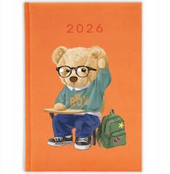  Naptár Narancssárga 2026 A5 Határidőnapló Ajándék Maci Diák MIX Minták (KALENDARZ 2026 POMARAŃCZOWY MIŚ UCZEŃ)