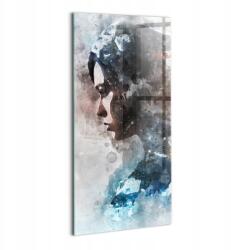 Wallfluent Üvegkép Előszobába Gyönyörű Absztrakt festett női portré (010010010200100074608)