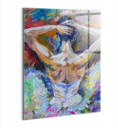 Wallfluent Edzett Üvegkép Előszobába, Ökológiai Festett balerina mintával, 60x80 cm (010010010230100074953)