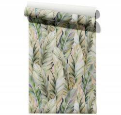  Akvarell Tapéta Levél Mintával Vlies vagy Öntapadós (1m2) (#1068)