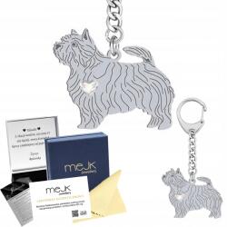 Mejk Jewellery Kulcstartó Ezüst 925 Kutya Norwich Terrier Női Ékszer Ajándék Gravírozás (Breloczek do kluczy z psem Norwich Terrier)