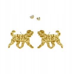 Mejk Jewellery Fülbevaló Arany Labradoodle 925 Ékszer Ajándék Nő Dedikálás Ingyenes (Kolczyki sztyfty)