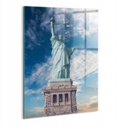 Wallfluent Üvegkép Irodába Ajándék Prémium Szabadság-szobor New York 70x100 (010010010240100075715)
