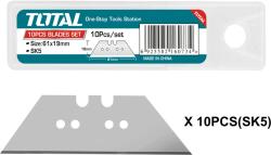TOTAL Set lame cutter TOTAL 61x19 mm din otel SK5, 10 bucati (THT519611)