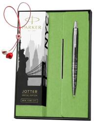 Parker Set Pix Jotter Royal Global New York negru + Agenda Velvet B6 verde (PACHETMARTISOR5(1))