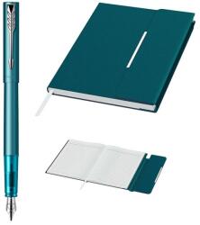 Parker Set Stilou Vector XL Teal verde turcoaz + Agenda Velvet B6 albastru inchis (PACHETMARTISOR2(1))