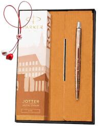 Parker Set Pix Jotter Royal Global Roma bronz + Agenda Velvet B6 portocalie (PACHETMARTISOR5(3))
