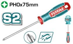 TOTAL Surubelnita Phillips TOTAL PH0, S2, 75 mm, magnetica, maner ergonomic (TSDPH0075) Surubelnita
