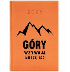  Naptár Narancssárga 2026 A5 Határidőnapló Ajándék Hegyek MIX Minták (KALENDARZ 2026 POMARAŃCZOWY GÓRY WZYWAJĄ)