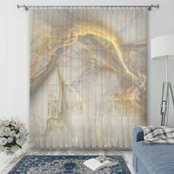 DecorOutlet Kész Függöny Lakásba, Márvány Arany Grafikával, Ringlis, 140x230 cm (010190220040400030962)