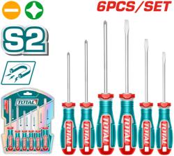 TOTAL Set surubelnite TOTAL 6 piese din otel S2, cu varf magnetic (TKSDS0626) Surubelnita