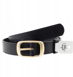 Little Angel öv Női fekete bőr nadrághoz Arany Matt csat (P148)