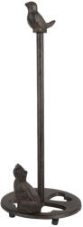 Clayre & Eef Suport rola hartie bucatarie fier maro Ø 14x36 cm (6Y5754deco)