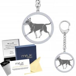 Mejk Jewellery Ezüst kulcstartó kutyával Prager Rattler 925 Ékszer Ajándék Gravírozás Ingyenes (Ratler Praski - Prager Rattler)