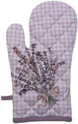 Clayre & Eef Set 2 manusi termice bumbac alb mov Lavanda 18x30 cm (LAG44deco)