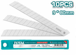 TOTAL Set 10 lame de rezerva pentru cutter TOTAL 9x80 mm, otel durabil (THT5190901)