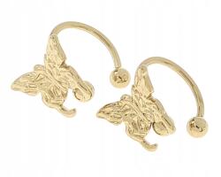 Xuping 1858a Arany színű, sebészeti acél fülbevaló, lógós, celebstílusú, egymásra helyezhető pillangós