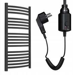 M&C Mei 1150/570 Elektromos Fűtőtest, Matt Fekete 300W Fekete Fűtőpatron (MEI 115/57 CZARNY MAT+GRZAŁKA 300W CZARNA 24H)