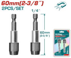 TOTAL Set prelungitor bit magnetic TOTAL 60 mm, prindere 1/4" hex, 2 bucati (TAC462601) Surubelnita