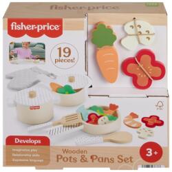 Mattel Set de bucatarie din lemn Fisher-Price HXT83 19 piese pentru copii de la 3 ani (HXT83) Bucatarie copii