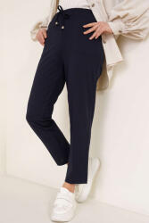 Pantaloni Chic Pantaloni Dama Gabriella Cu Elastic In Talie, Bleumarin